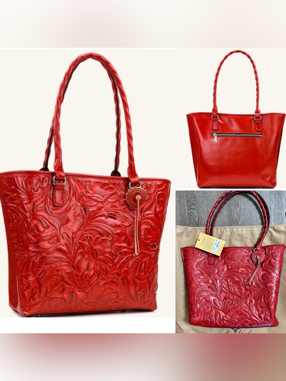 Patricia Nash Leather Cutout Adeline Tote Bag Purse New with tags